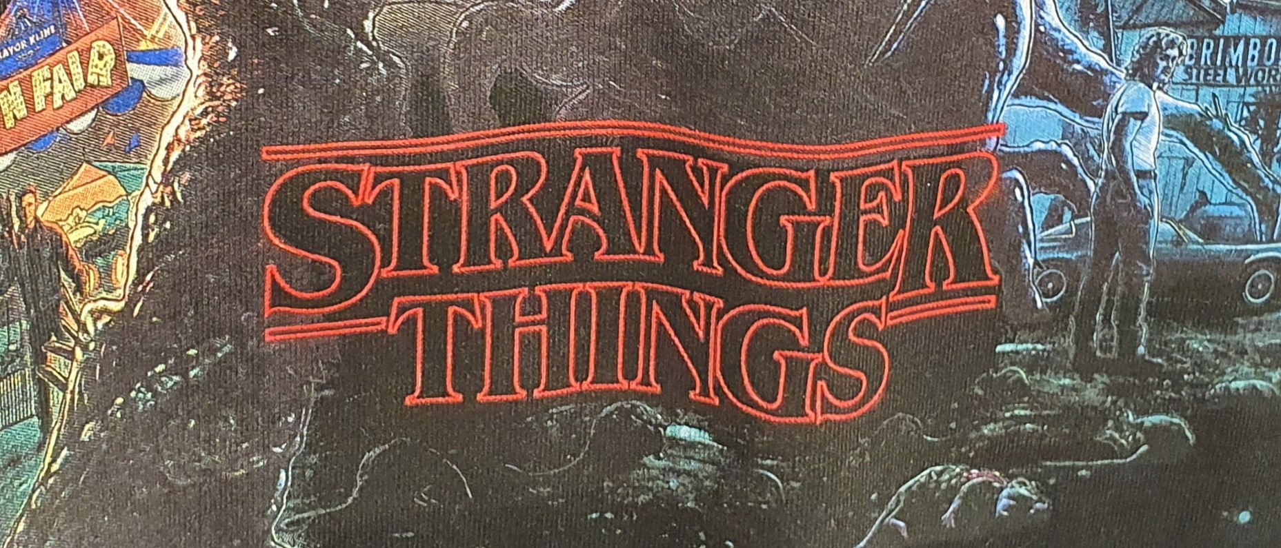 'Stranger Things' T-shirt design featuring the striking red logo